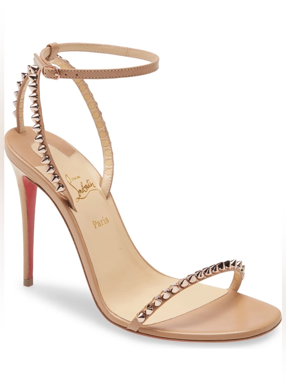 Christian Louboutin So Me 100 Studded Slingback Sandals (worn once)